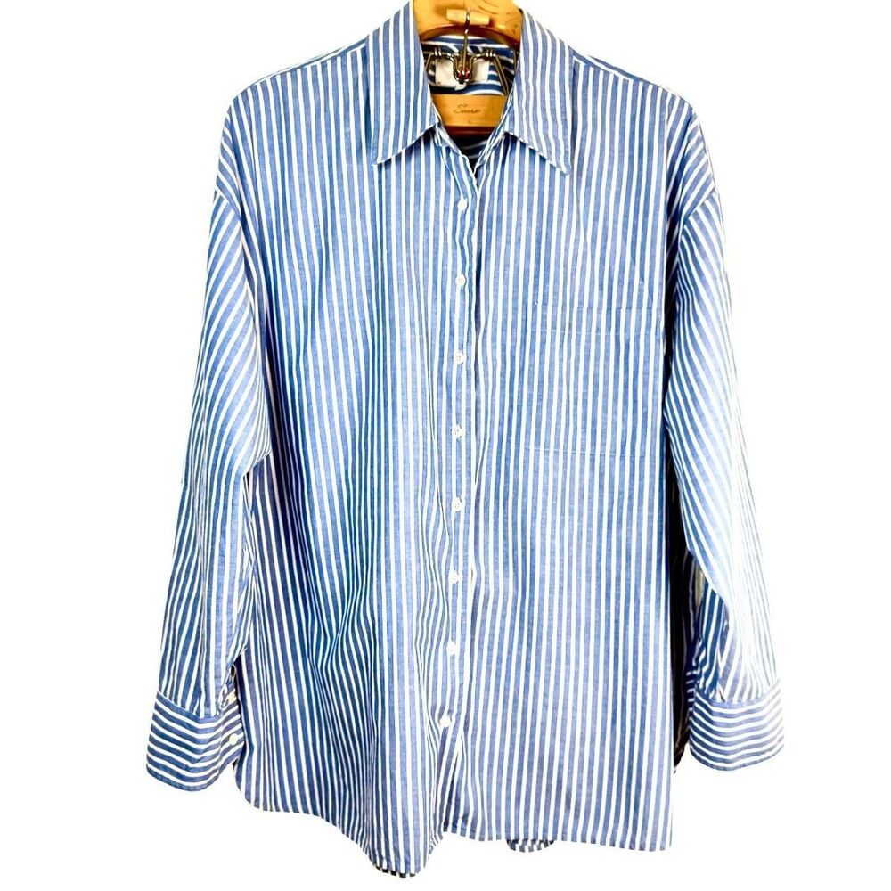 Xirena Beau Button Down Blue White Size: XL